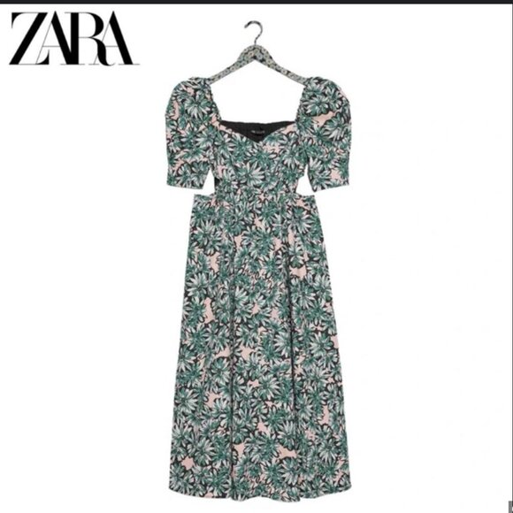 ZARA PRINTED POPLIN DRESS Size S NEW WITH TAG! - Picture 15 of 16